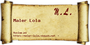 Maler Lola névjegykártya